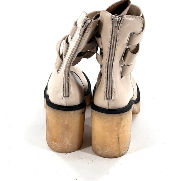 Free People Jesse Cut Out Boots 10 NWOT Leather White Ankle Booties Western - Picture 6 of 11